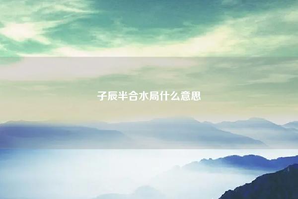 子辰半合水局什么意思,八字地支子辰半合水局6 命理 第1张 子辰半合水局什么意思,八字地支子辰半合水局6 命理 第1张